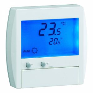Thermostat ambiance digital semi-encastré chauf élec avec entrée fil pilote 230V